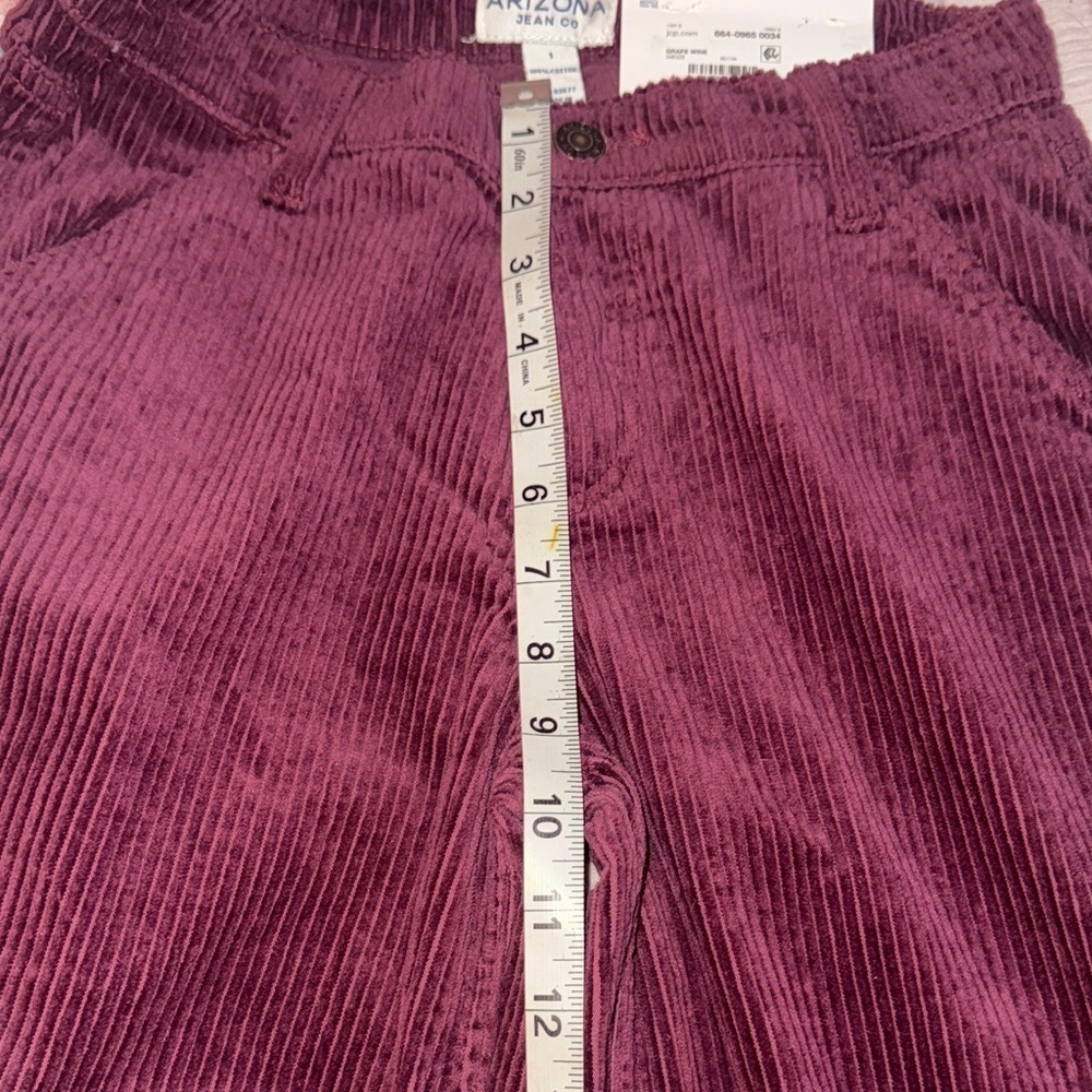 Arizona Jean Company Women's Wide Leg Corduroy Pants in Grape Wine - Picture 7 of 7